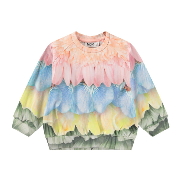 molo disc baby sweatshirt petal rainbow