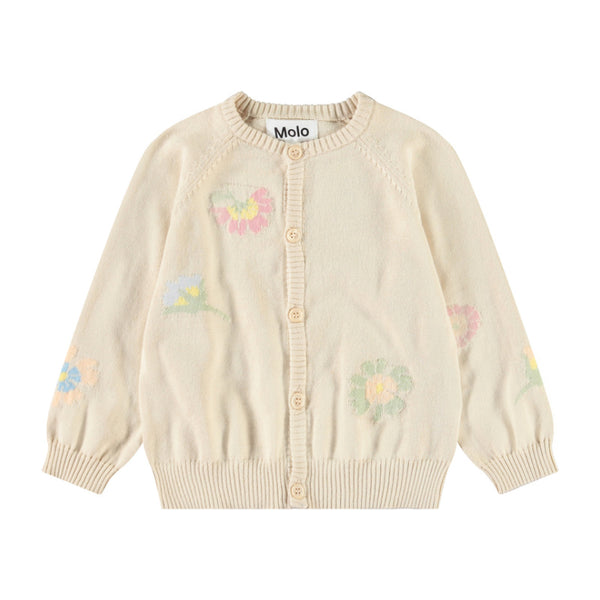 molo brody knit baby cardigan pastel flora