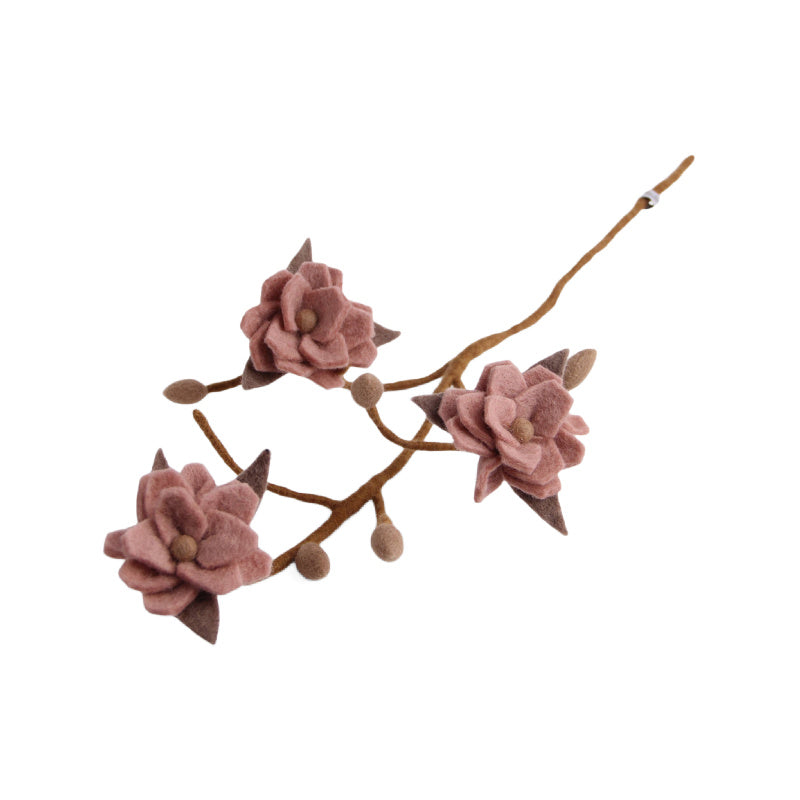 gry & sif magnolia branch dusty rose flowers