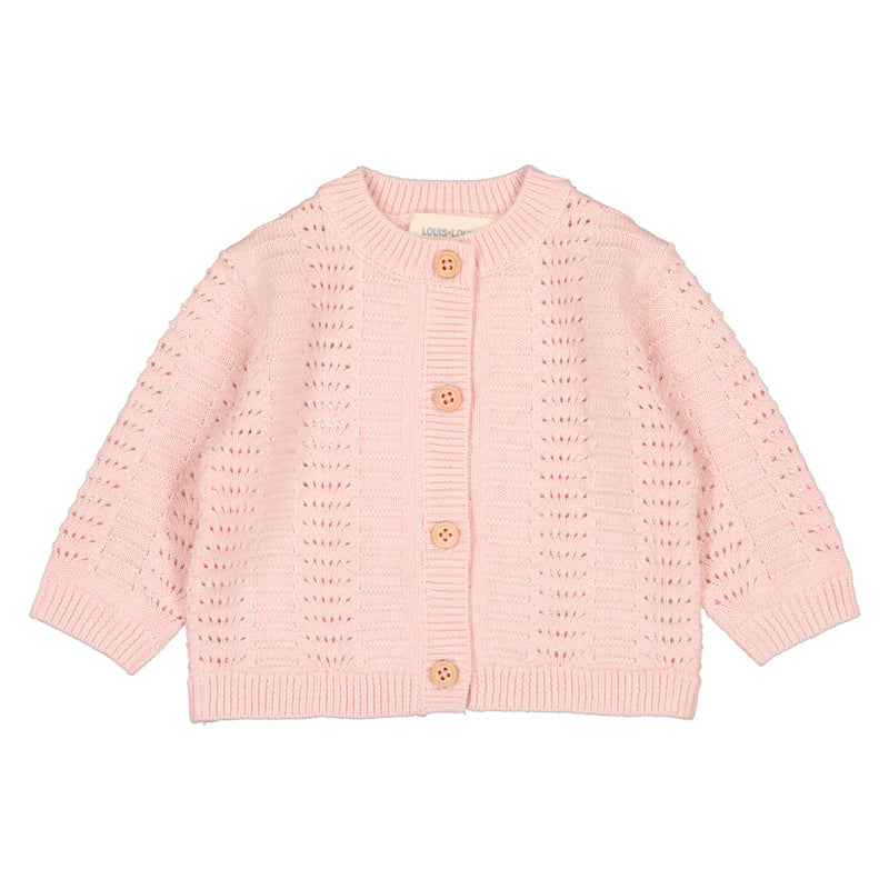 louis louise mayo baby cardigan pink