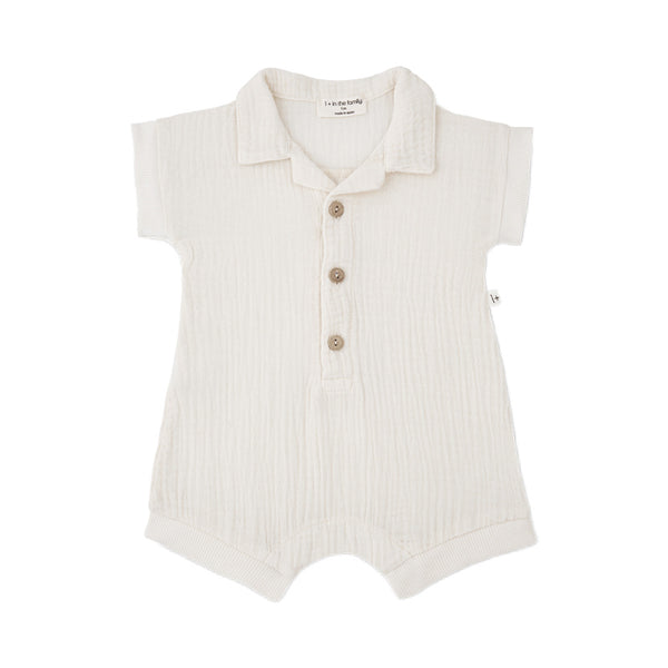 1+ in the family vittorio baby jumpsuit misty ecru