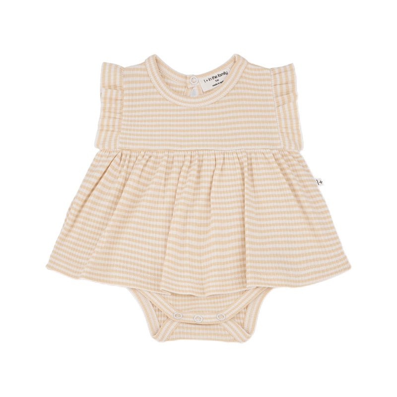 1+ in the family dolca baby dress peach stripes