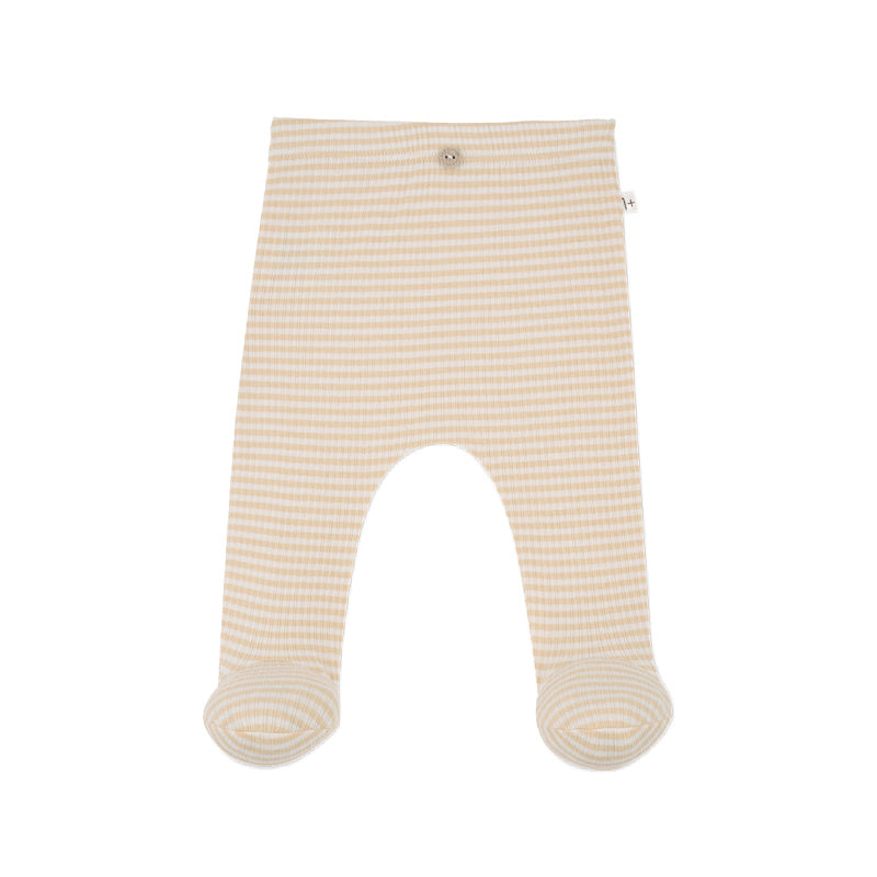 1+ in the family ros baby footed leggings peach stripes