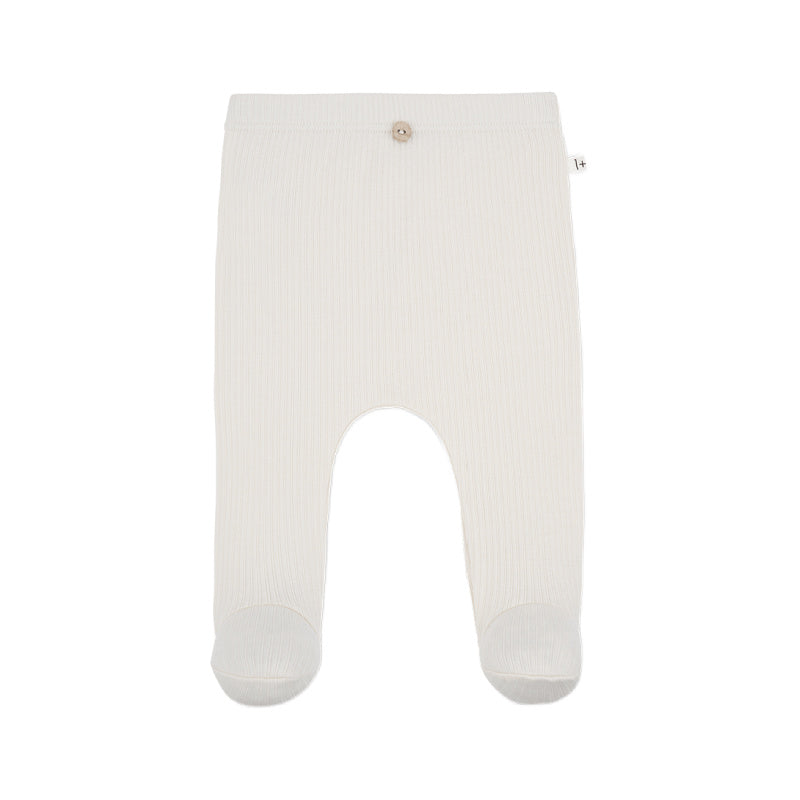 1+ in the family mia baby footed leggings ecru solid