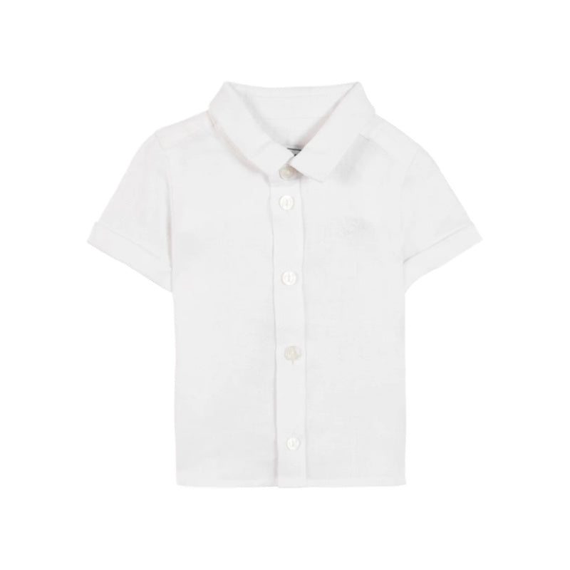 tartine et chocolat short sleeve linen shirt white