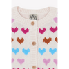 bonton heart baby cardigan cream