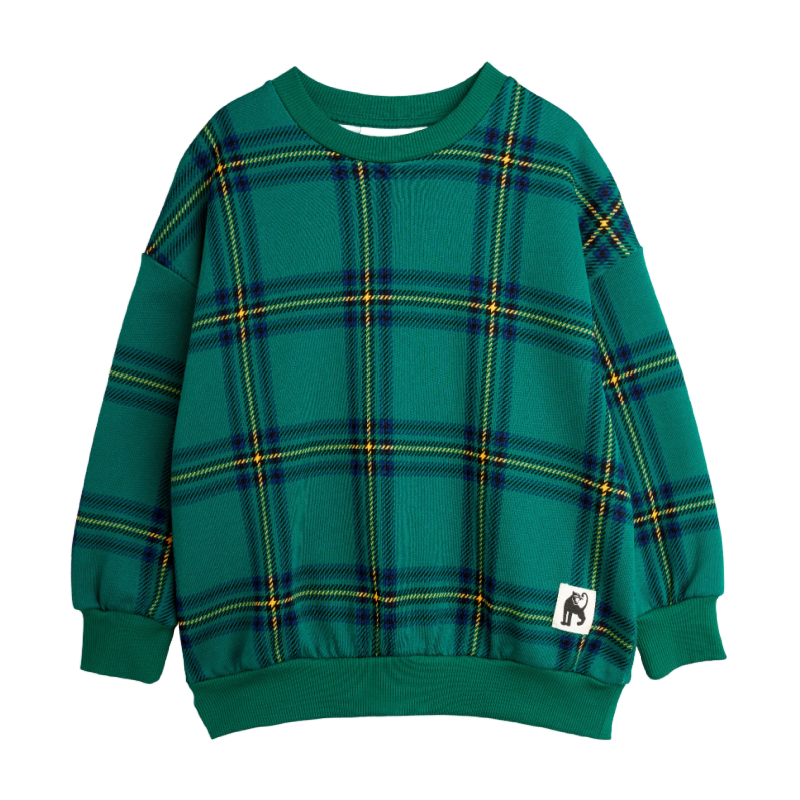 mini rodini green check sweatshirt