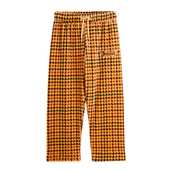 mini rodini dog houndstooth velour trousers