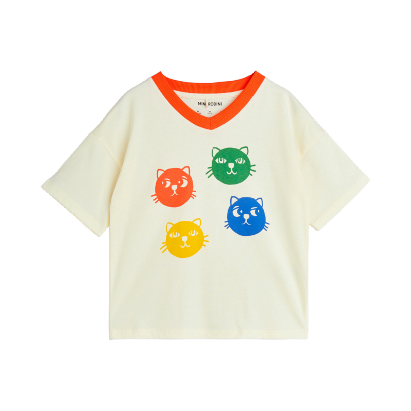 mini rodini cool cats sp ss tee offwhite