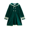 mini rodini sailor velour ls dress green