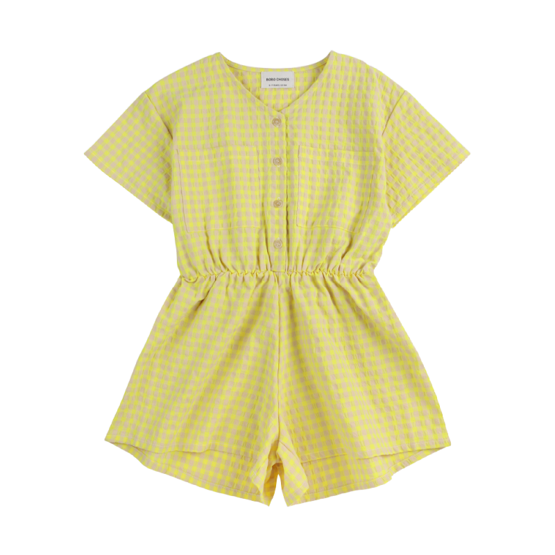 bobo choses vichy woven playsuit multicolor