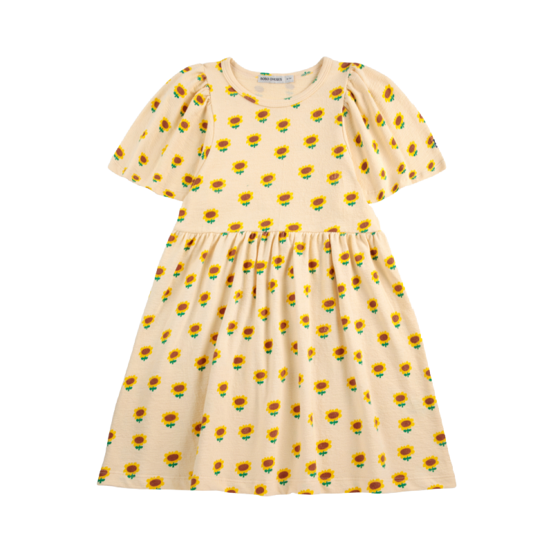 bobo choses sunflower all over dress offwhite