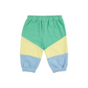 bobo choses green color block baby jogging pants light green