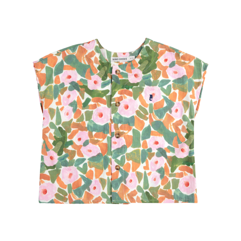 bobo choses floral all over woven shirt multicolor