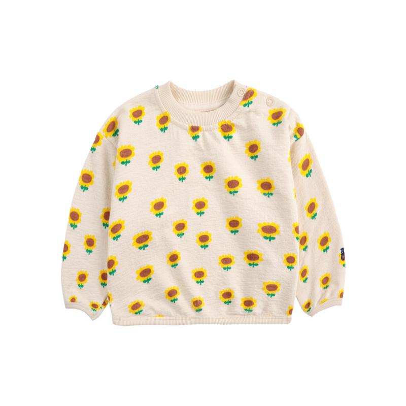 bobo choses sunflower all over baby sweatshirt beige