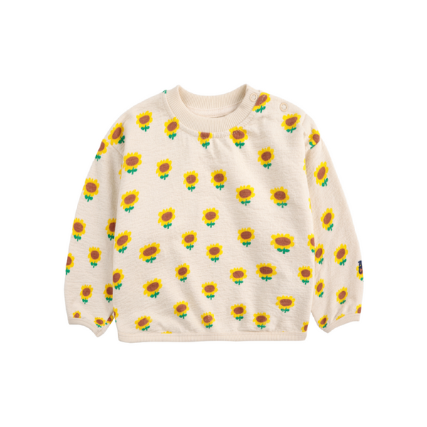 bobo choses sunflower all over baby sweatshirt beige