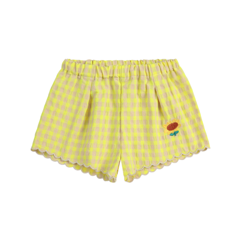 bobo choses vichy ruffle woven baby shorts multicolor