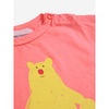 bobo choses hug me bear baby t-shirt coral pink