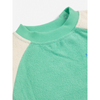 bobo choses green color block terry cloth baby sweatshirt light green