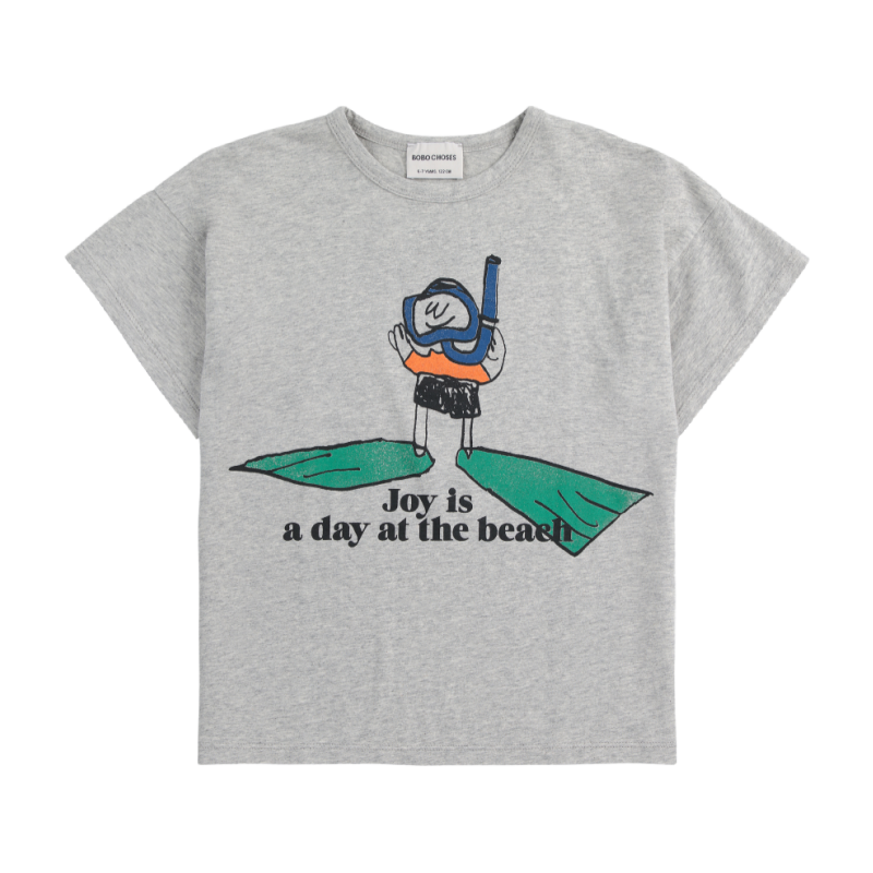 bobo choses a day at the beach t-shirt heather gray