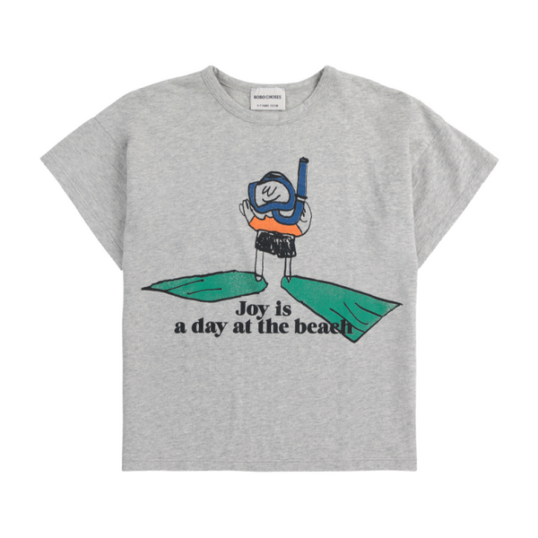 bobo choses a day at the beach t-shirt heather gray