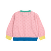 bobo choses color block open work cardigan light pink