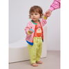 bobo choses color block open work cardigan light pink