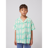 bobo choses lucky fish all over woven shirt light green