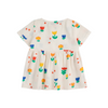 bobo choses garden party all over woven baby dress offwhite