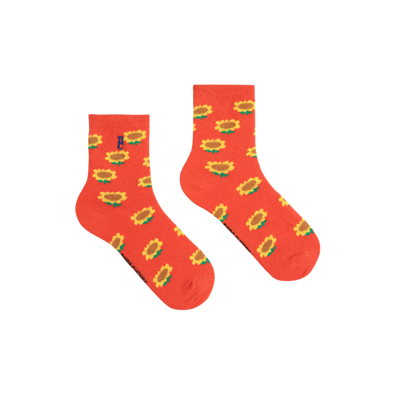 bobo choses sunflower all over short socks red