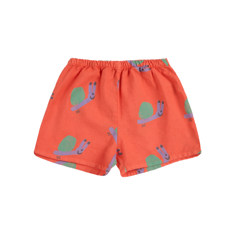 bobo choses funny snail all over woven baby shorts red