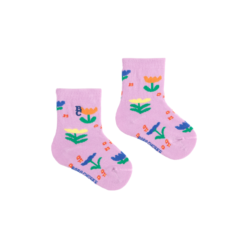 bobo choses garden party all over short socks lavender