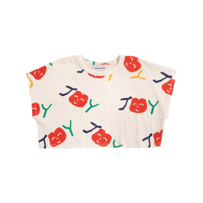 bobo choses smiling all over cropped t-shirt offwhite