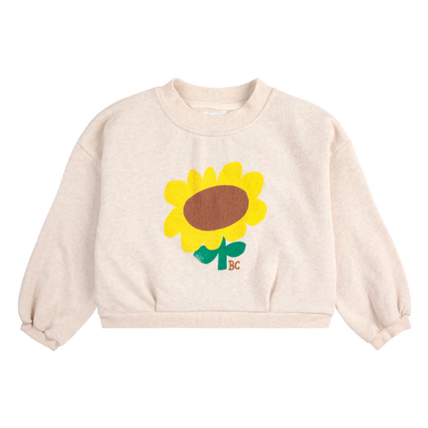 bobo choses sunflower cropped sweatshirt offwhite