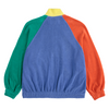 bobo choses smiling color block terry cloth zipped sweatshirt multicolor