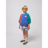 bobo choses smiling color block terry cloth zipped sweatshirt multicolor