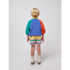 bobo choses smiling color block terry cloth zipped sweatshirt multicolor