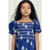 mini rodini sailing boats aop woven smock dress blue