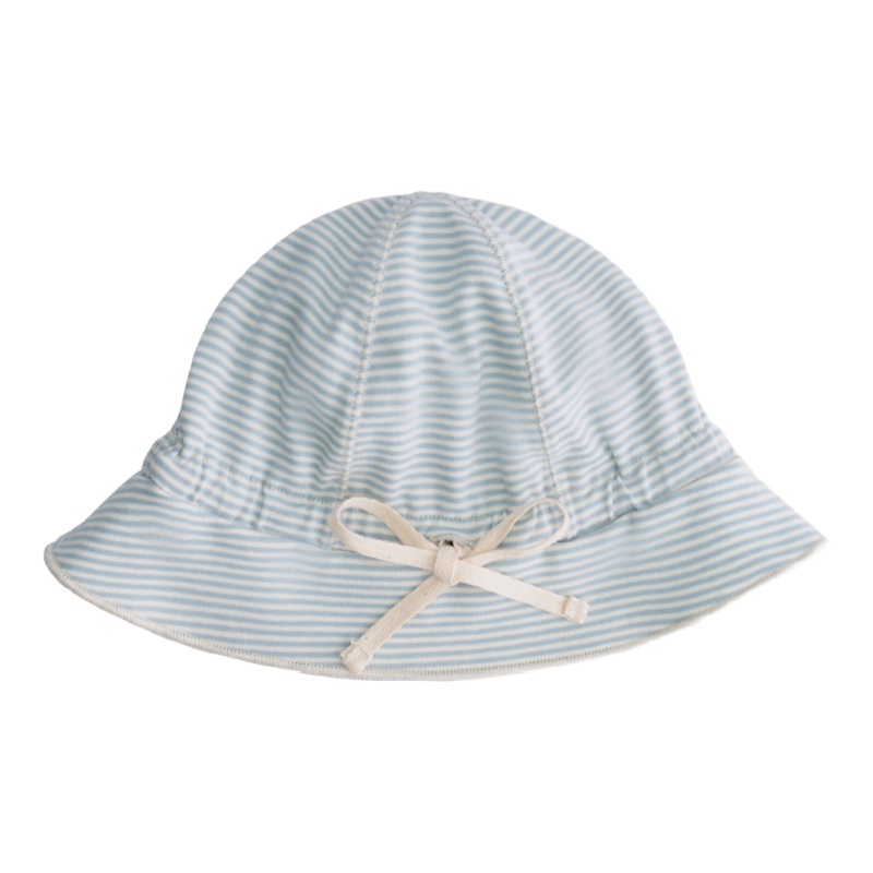 gray label baby sun hat sky/cream