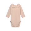 gray label baby collar onesie faded pink/cream