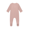 gray label newborn suit faded pink