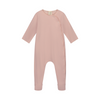 gray label newborn suit faded pink