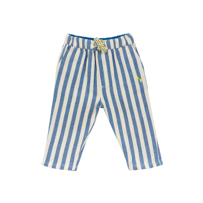 arsene & les pipelettes baby pants deckchair stripes cobalt