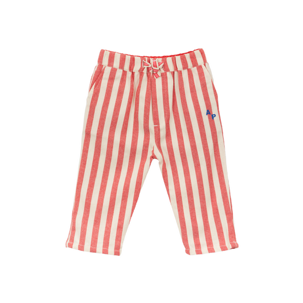 arsene & les pipelettes baby pants deckchair stripes red