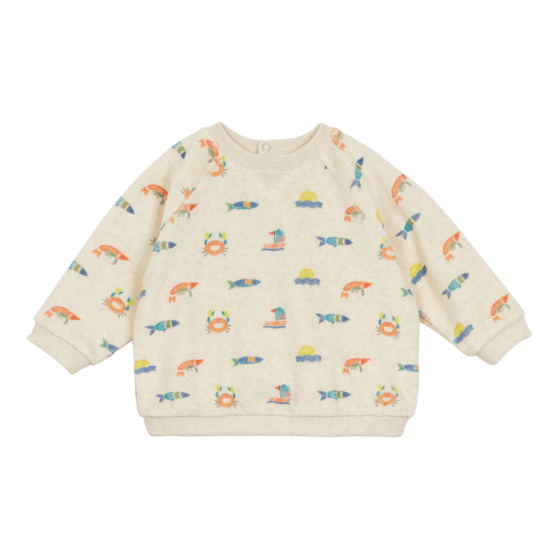 arsene & les pipelettes baby sweatshirt fish