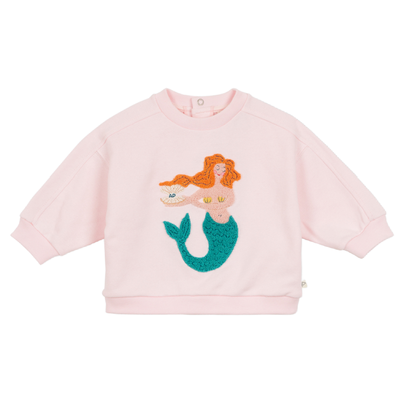 arsene & les pipelettes baby sweatshirt mermaid pink