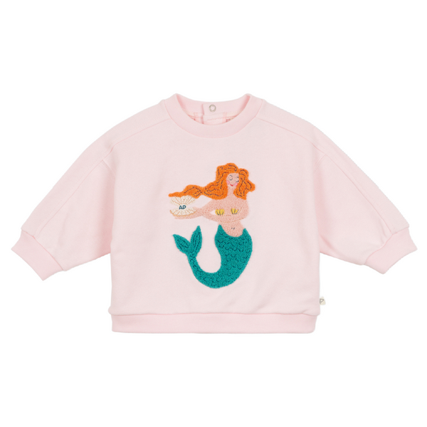 arsene & les pipelettes baby sweatshirt mermaid pink