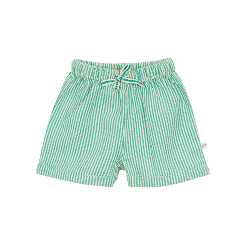 arsene & les pipelettes baby shorts mini stripes green