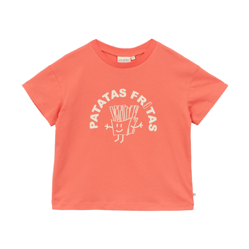 arsene & les pipelettes patatas fritas t-shirt red