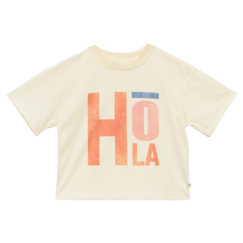 arsene & les pipelettes girl hola t-shirt ecru